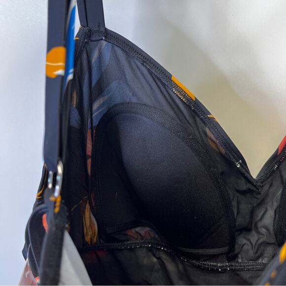 Swim Solutions Tiered Floral One Piece swimsuit black multicolor - 20W - Picture 12 of 15